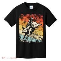 Retro Bull Riding For Cowboy Kids T-Shirt thumb 0