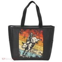 Retro Bull Riding For Cowboy Tote Bag thumb 0