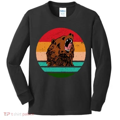 Retro Bear Kids Long Sleeve Shirt