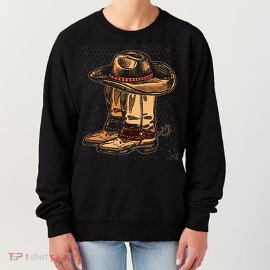 Rodeo Bull Riding Hat Line Dance Boots Cowboy Women's Sweatshirt