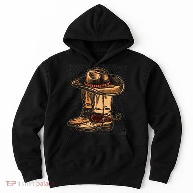 Rodeo Bull Riding Hat Line Dance Boots Cowboy Hoodie