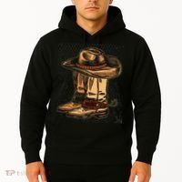 Rodeo Bull Riding Hat Line Dance Boots Cowboy Hoodie thumb 2