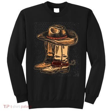 Rodeo Bull Riding Hat Line Dance Boots Cowboy Sweatshirt