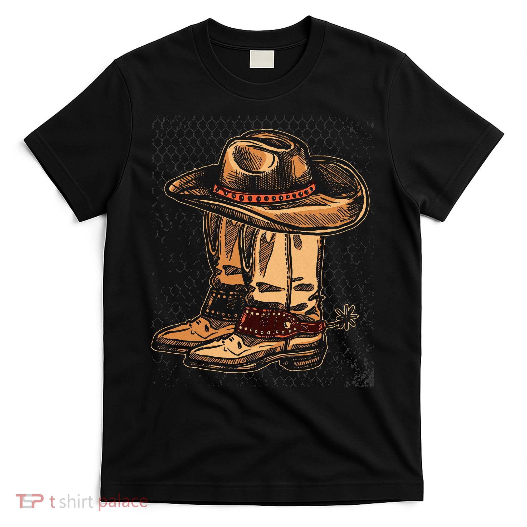 Rodeo Bull Riding Hat Line Dance Boots Cowboy T-Shirt