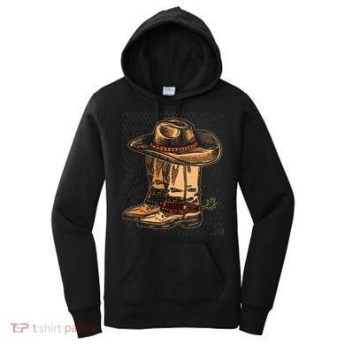 Rodeo Bull Riding Hat Line Dance Boots Cowboy Women's Hoodie
