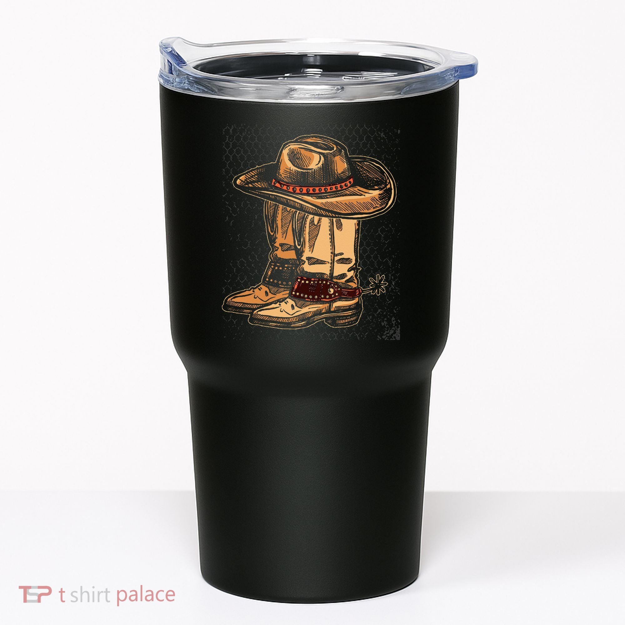 Rodeo Bull Riding Hat Line Dance Boots Cowboy Tumbler