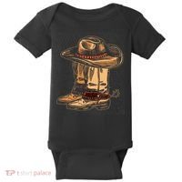 Rodeo Bull Riding Hat Line Dance Boots Cowboy Baby Bodysuit thumb 0