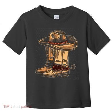 Rodeo Bull Riding Hat Line Dance Boots Cowboy Toddler T-Shirt