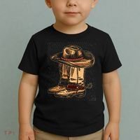 Rodeo Bull Riding Hat Line Dance Boots Cowboy Toddler T-Shirt thumb 2