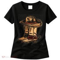 Rodeo Bull Riding Hat Line Dance Boots Cowboy Women's T-Shirt thumb 0