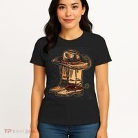 Rodeo Bull Riding Hat Line Dance Boots Cowboy Women's T-Shirt thumb 4