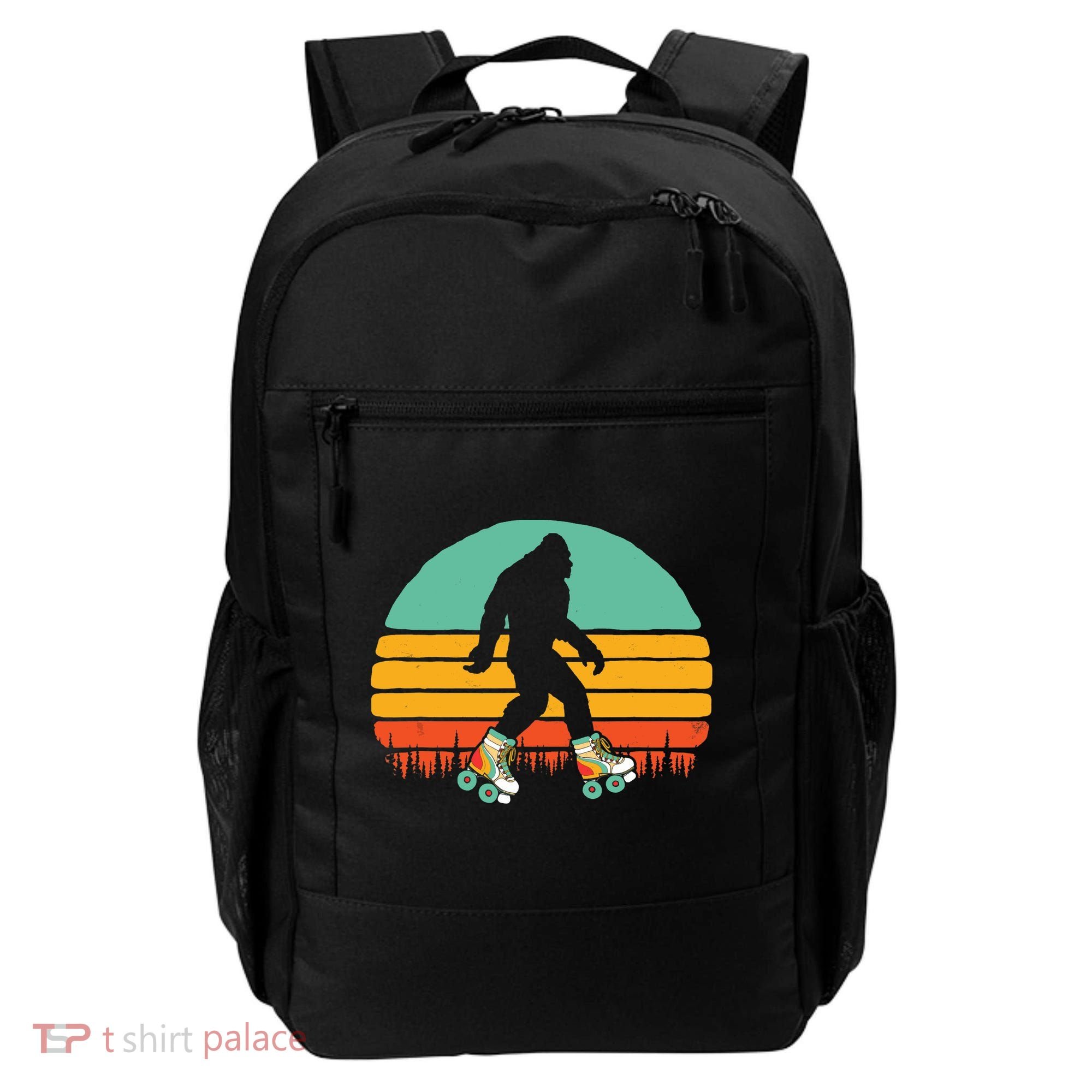Retro Bigfoot Roller Skating Sasquatch 80s Skater Graphic Backpack