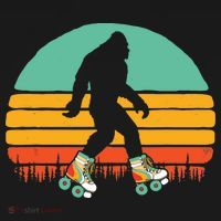Retro Bigfoot Roller Skating Sasquatch 80s Skater Graphic Ornament thumb 1