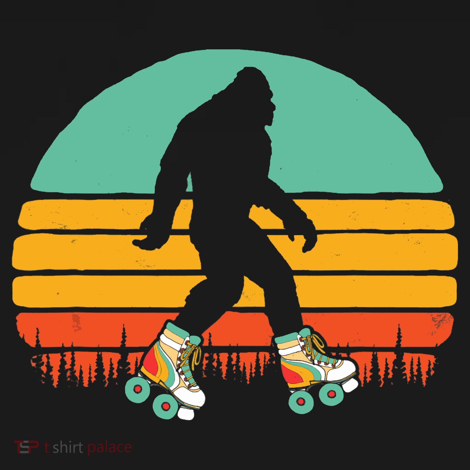 Retro Bigfoot Roller Skating Sasquatch 80s Skater Graphic Ornament