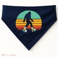 Retro Bigfoot Roller Skating Sasquatch 80s Skater Graphic USA-Made Doggie Bandana thumb 0