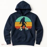 Retro Bigfoot Roller Skating Sasquatch 80s Skater Graphic Hoodie thumb 0