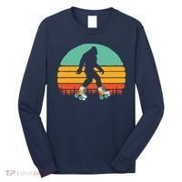 Retro Bigfoot Roller Skating Sasquatch 80s Skater Graphic Long Sleeve Shirt thumb 0