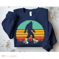 Retro Bigfoot Roller Skating Sasquatch 80s Skater Graphic Sweatshirt thumb 2