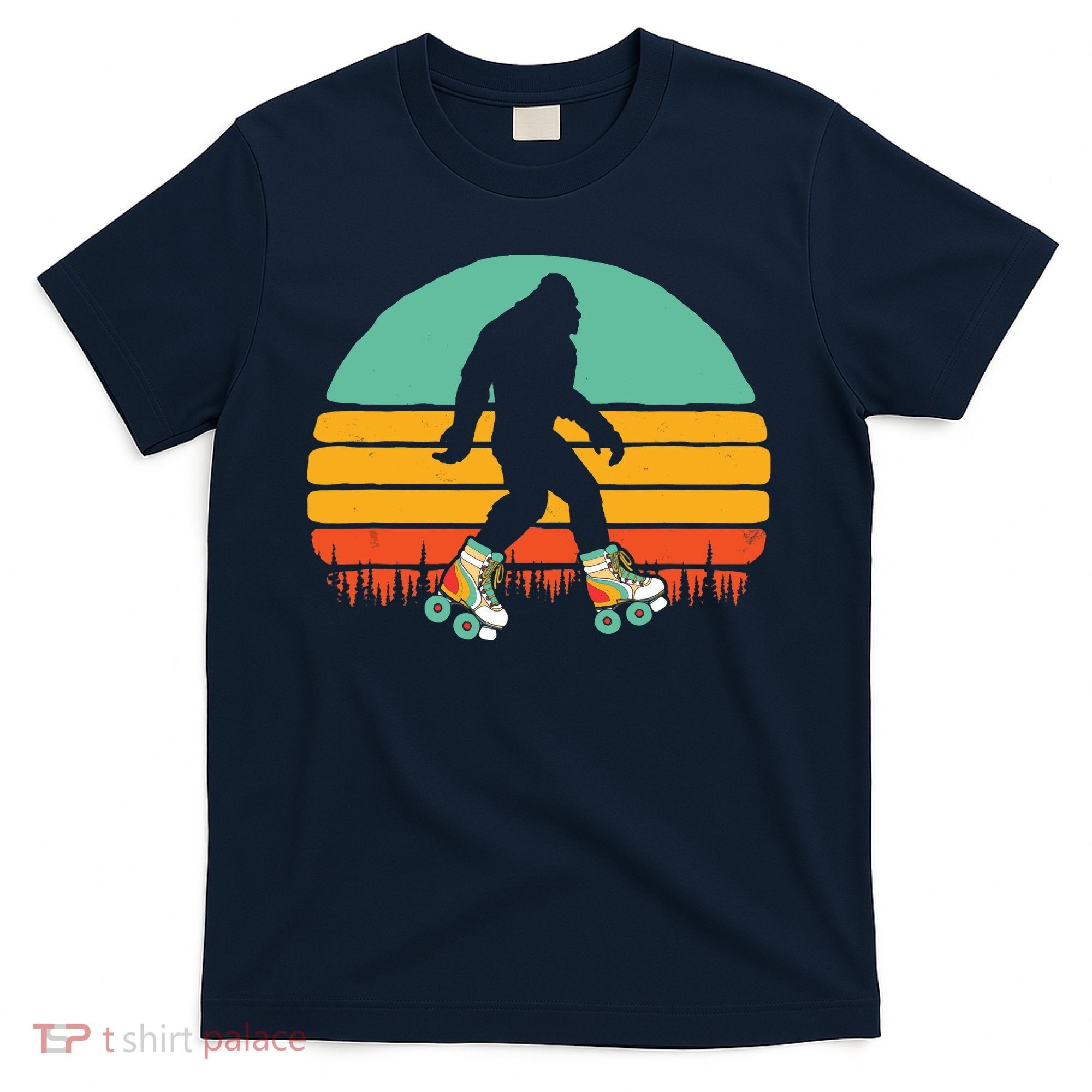Retro Bigfoot Roller Skating Sasquatch 80s Skater Graphic T-Shirt