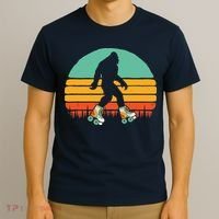Retro Bigfoot Roller Skating Sasquatch 80s Skater Graphic T-Shirt thumb 3