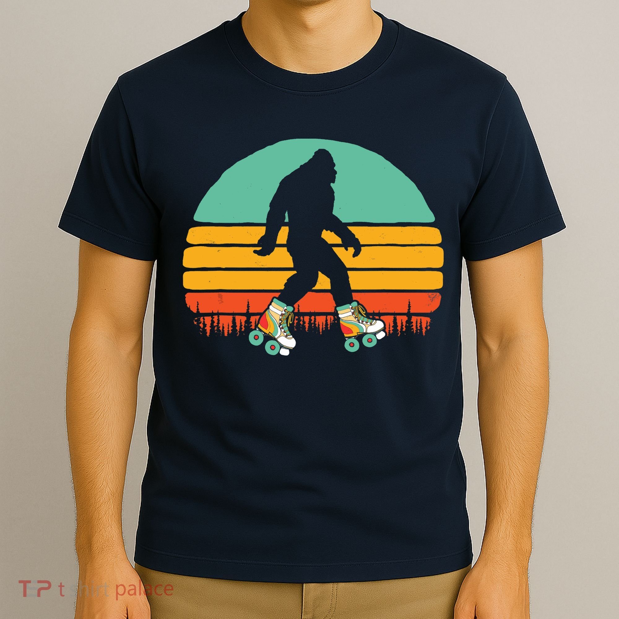 Retro Bigfoot Roller Skating Sasquatch 80s Skater Graphic T-Shirt