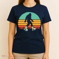 Retro Bigfoot Roller Skating Sasquatch 80s Skater Graphic T-Shirt thumb 4