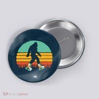 Retro Bigfoot Roller Skating Sasquatch 80s Skater Graphic Button thumb 0