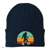 Retro Bigfoot Roller Skating Sasquatch 80s Skater Graphic Beanie thumb 0