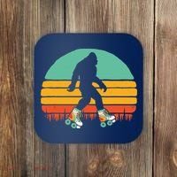 Retro Bigfoot Roller Skating Sasquatch 80s Skater Graphic Coaster thumb 0