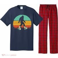 Retro Bigfoot Roller Skating Sasquatch 80s Skater Graphic Pajama Set thumb 0
