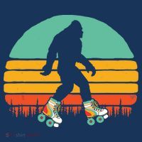 Retro Bigfoot Roller Skating Sasquatch 80s Skater Graphic Women's Hoodie thumb 2