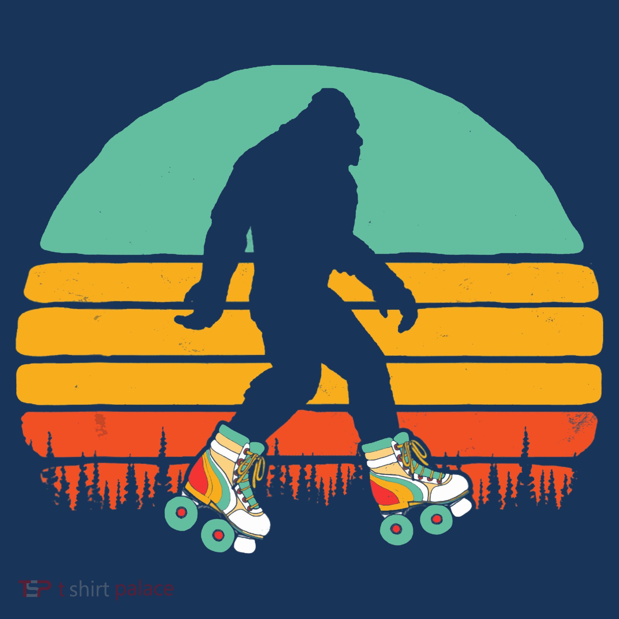 Retro Bigfoot Roller Skating Sasquatch 80s Skater Graphic Women's Hoodie