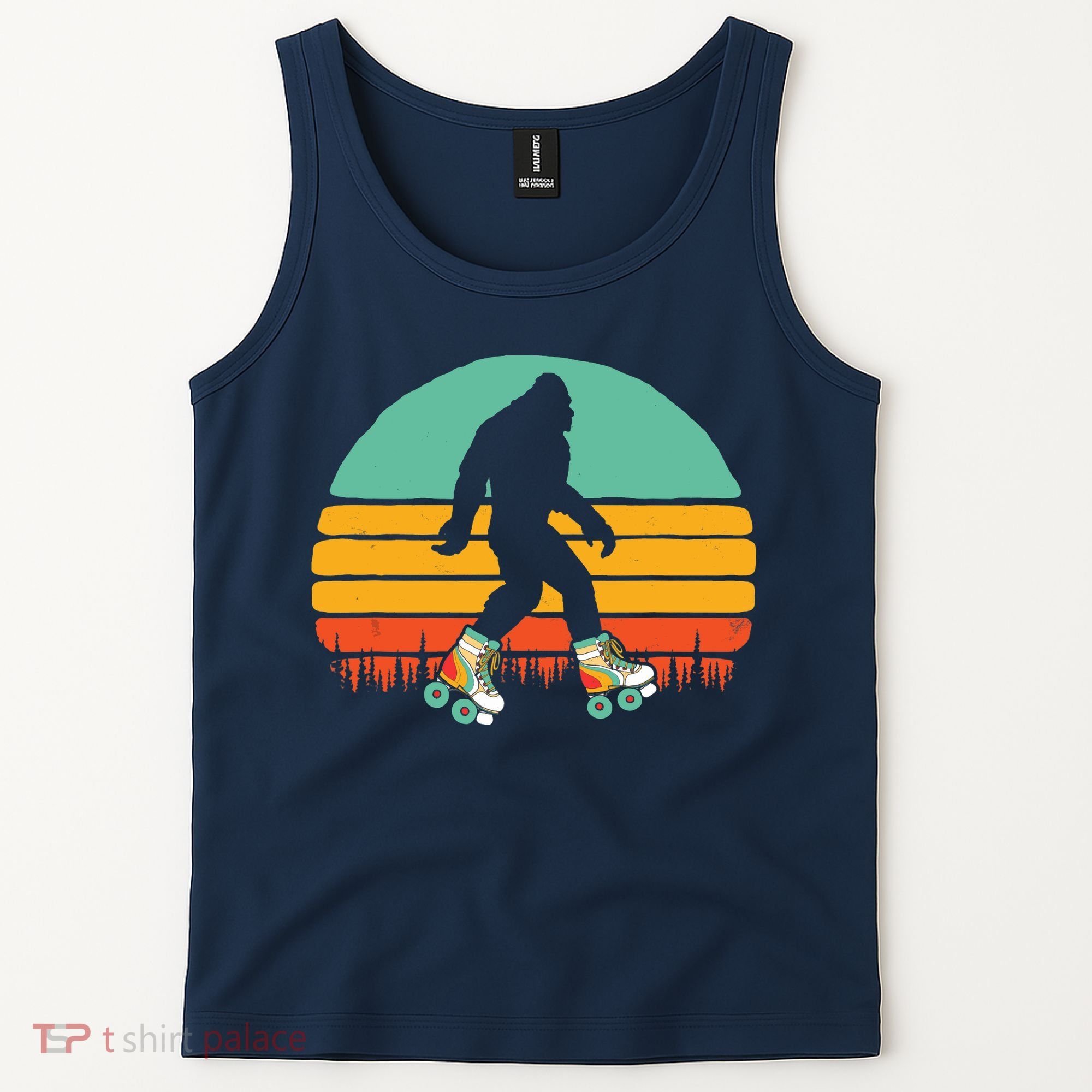 Retro Bigfoot Roller Skating Sasquatch 80s Skater Graphic Tank Top