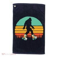 Retro Bigfoot Roller Skating Sasquatch 80s Skater Graphic Golf Towel thumb 0