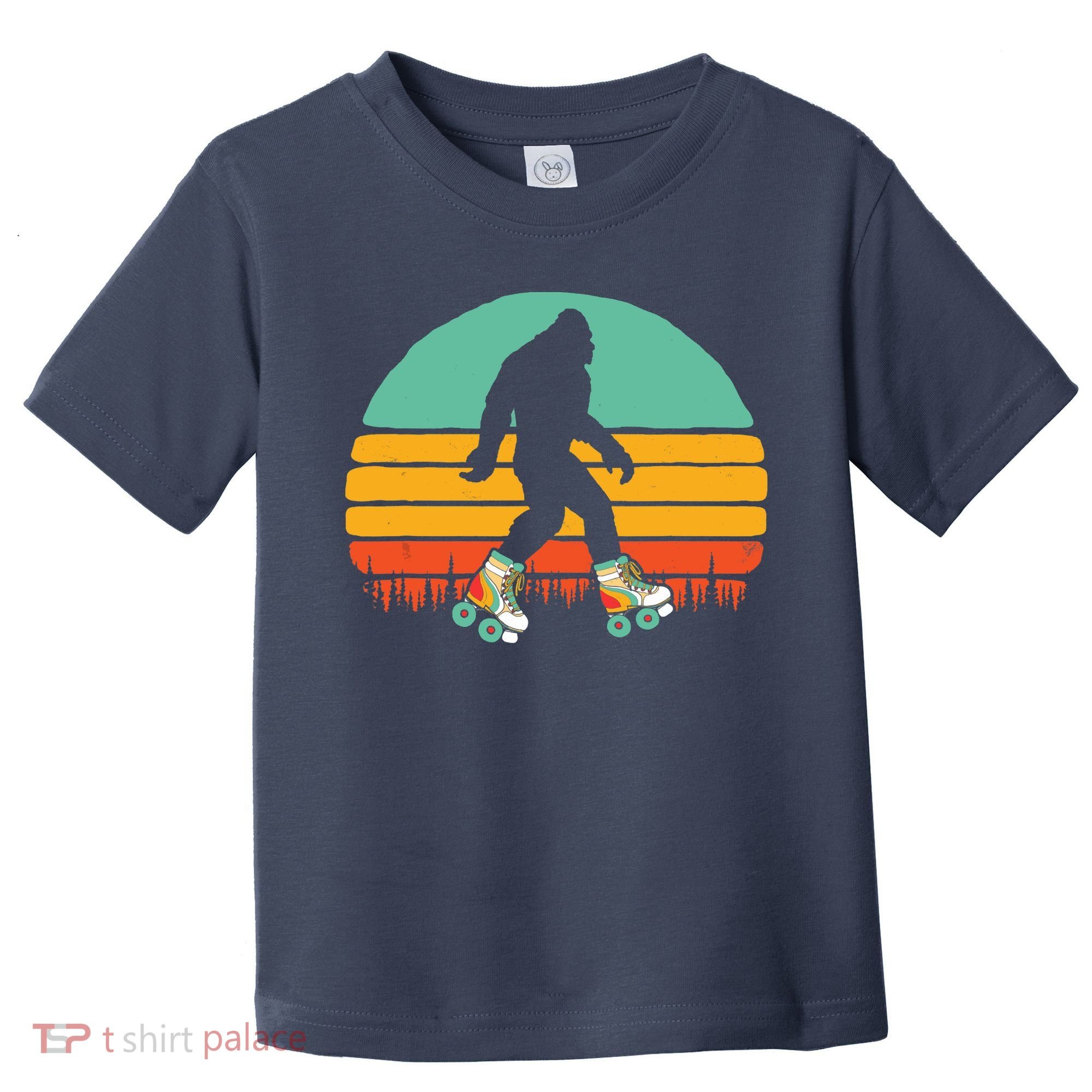 Retro Bigfoot Roller Skating Sasquatch 80s Skater Graphic Toddler T-Shirt