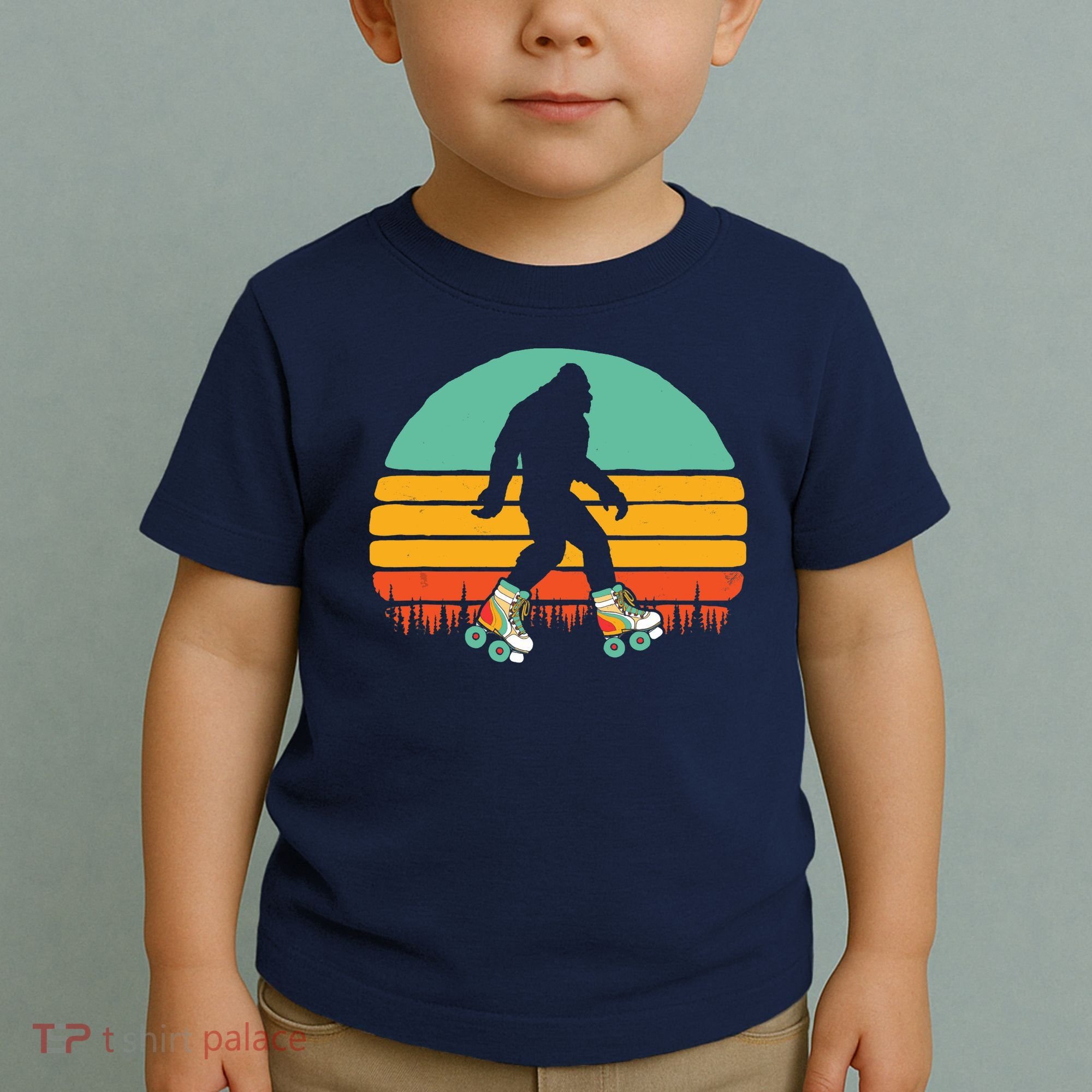 Retro Bigfoot Roller Skating Sasquatch 80s Skater Graphic Toddler T-Shirt