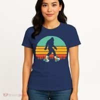 Retro Bigfoot Roller Skating Sasquatch 80s Skater Graphic Women's T-Shirt thumb 4