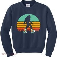 Retro Bigfoot Roller Skating Sasquatch 80s Skater Graphic Kids Sweatshirt thumb 0