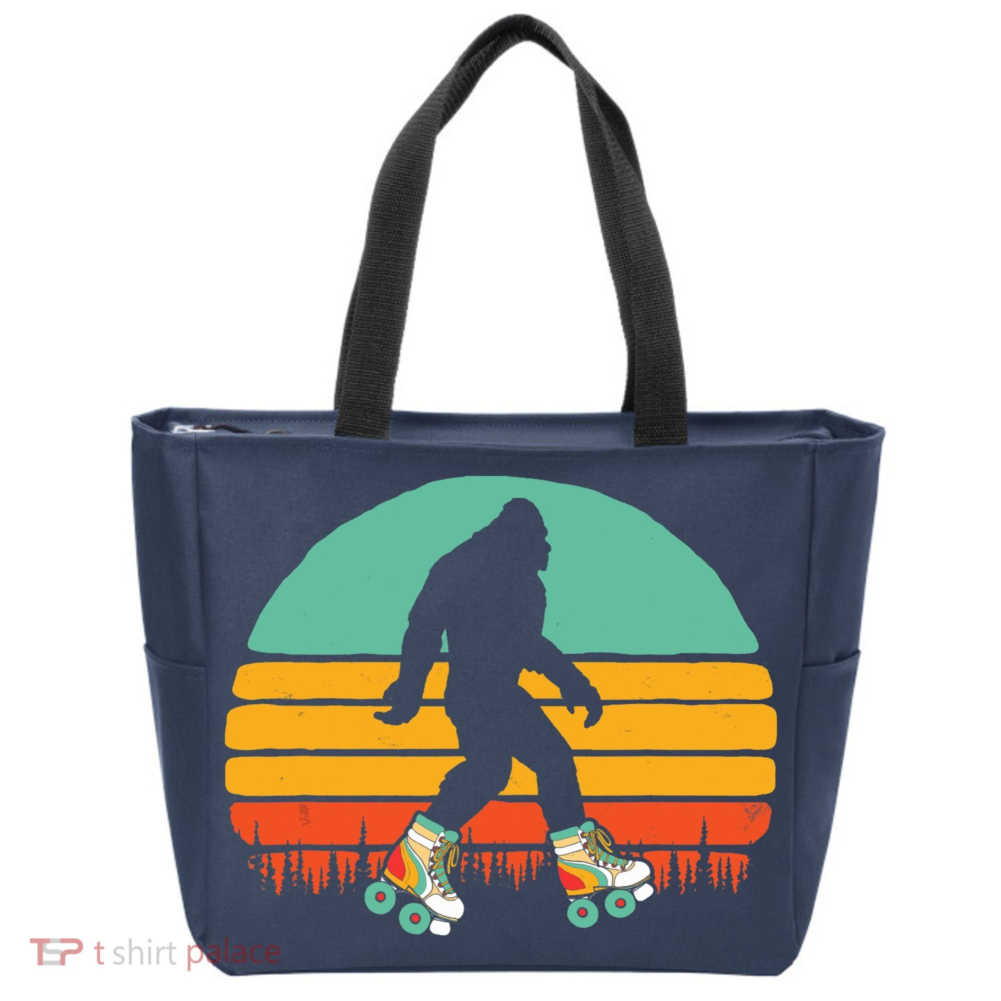 Retro Bigfoot Roller Skating Sasquatch 80s Skater Graphic Tote Bag