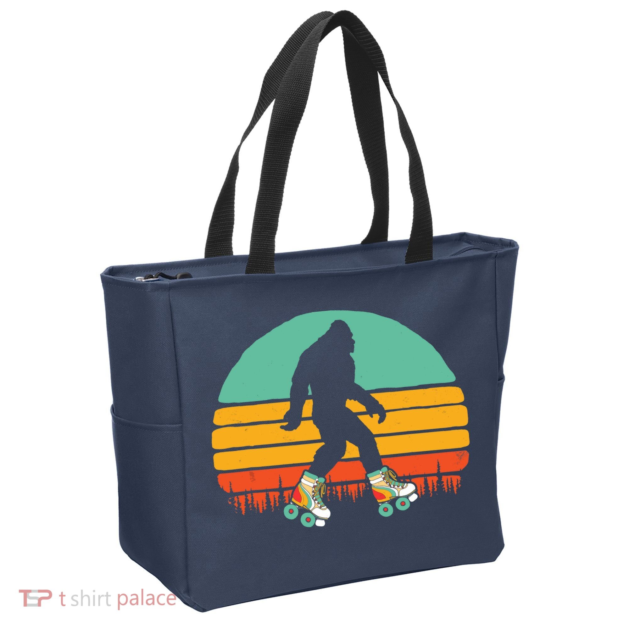 Retro Bigfoot Roller Skating Sasquatch 80s Skater Graphic Tote Bag
