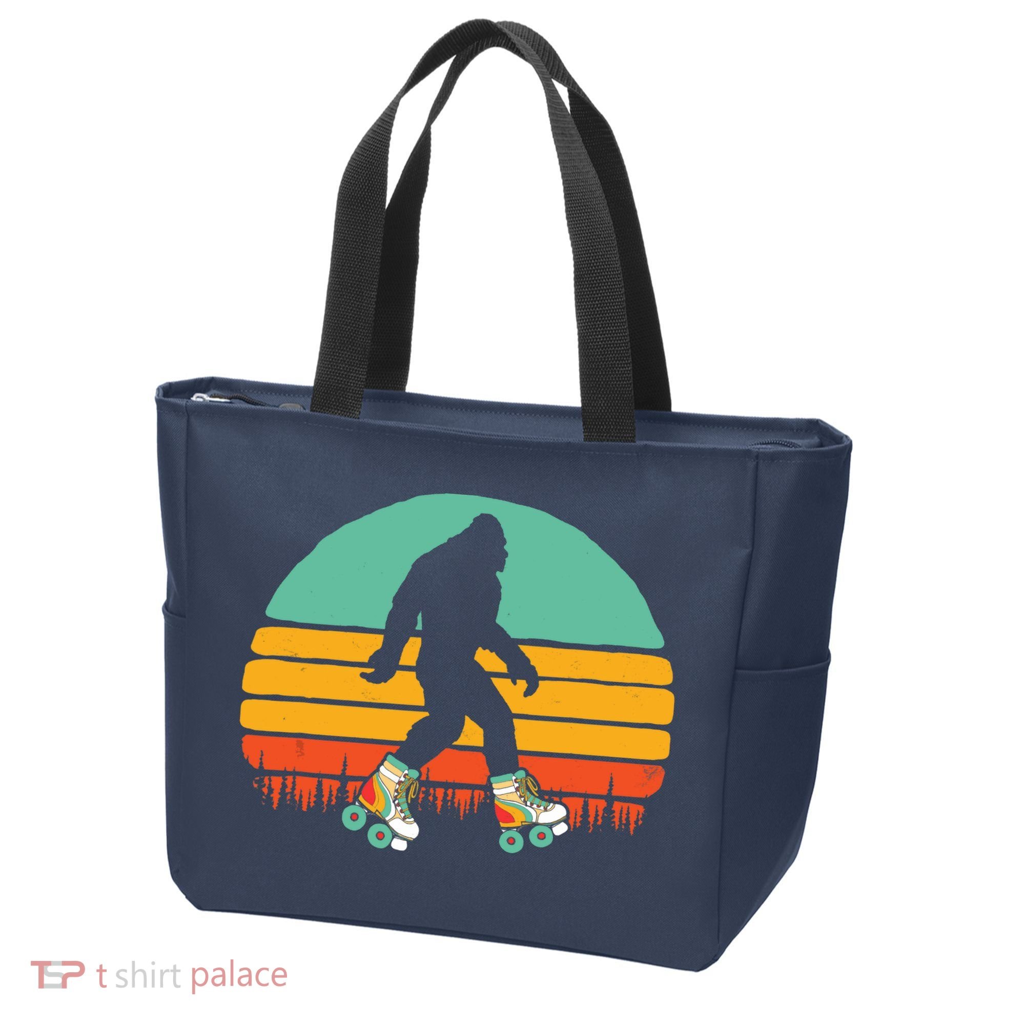 Retro Bigfoot Roller Skating Sasquatch 80s Skater Graphic Tote Bag