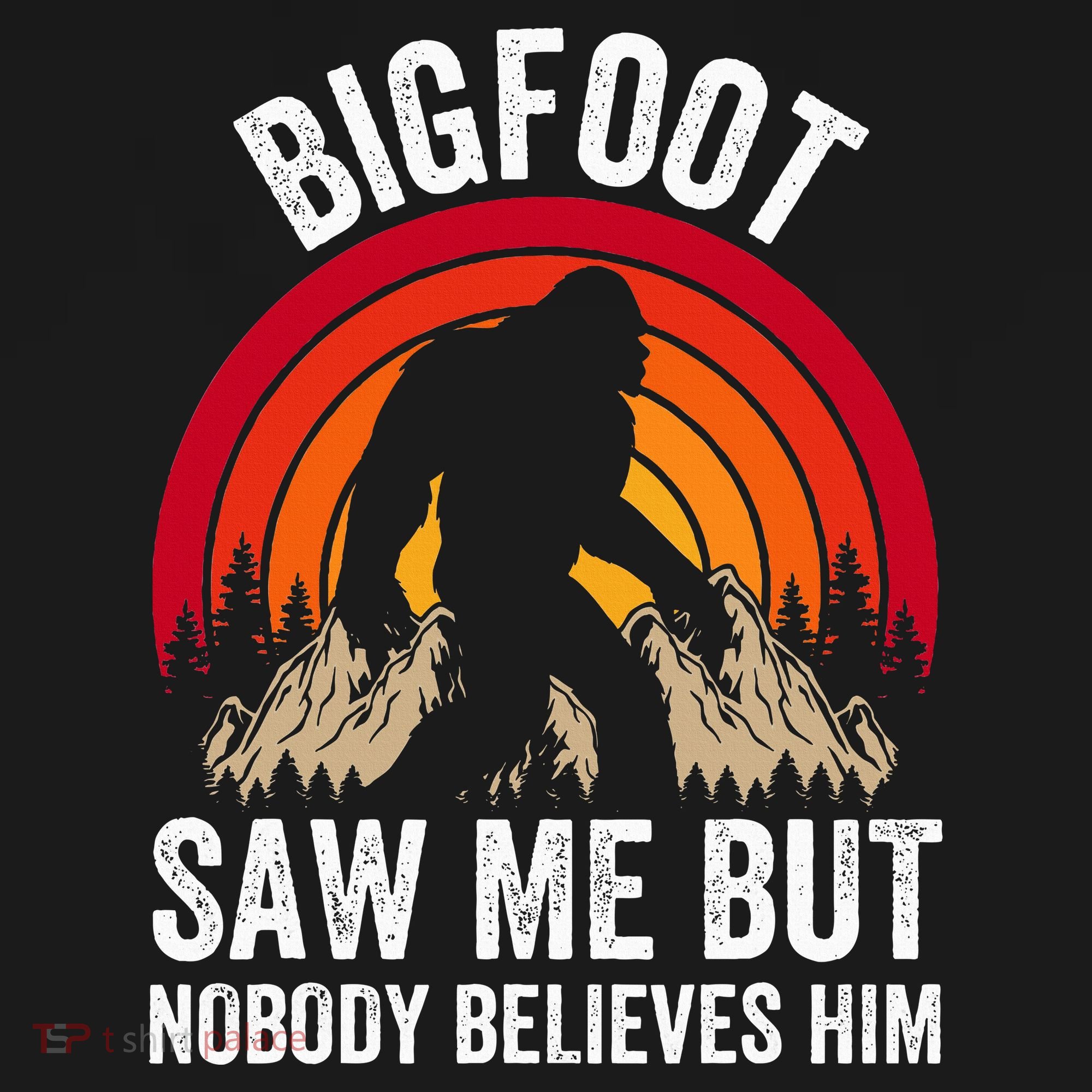 retro Bigfoot Saw Me But Nobody Believes Him Hoodie