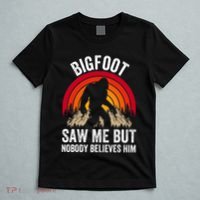 retro Bigfoot Saw Me But Nobody Believes Him T-Shirt thumb 5