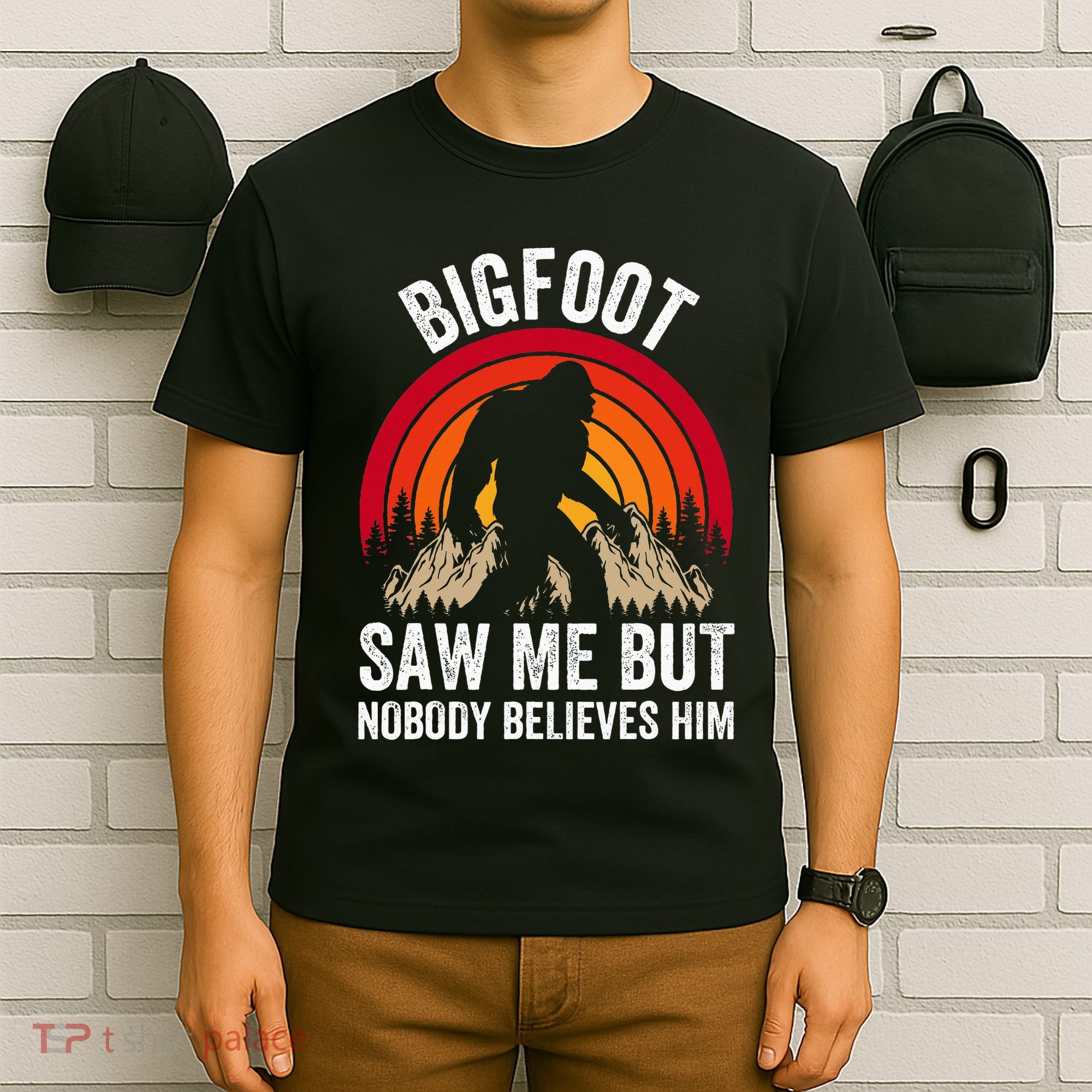 retro Bigfoot Saw Me But Nobody Believes Him T-Shirt