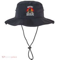 retro Bigfoot Saw Me But Nobody Believes Him Bucket Hat thumb 0