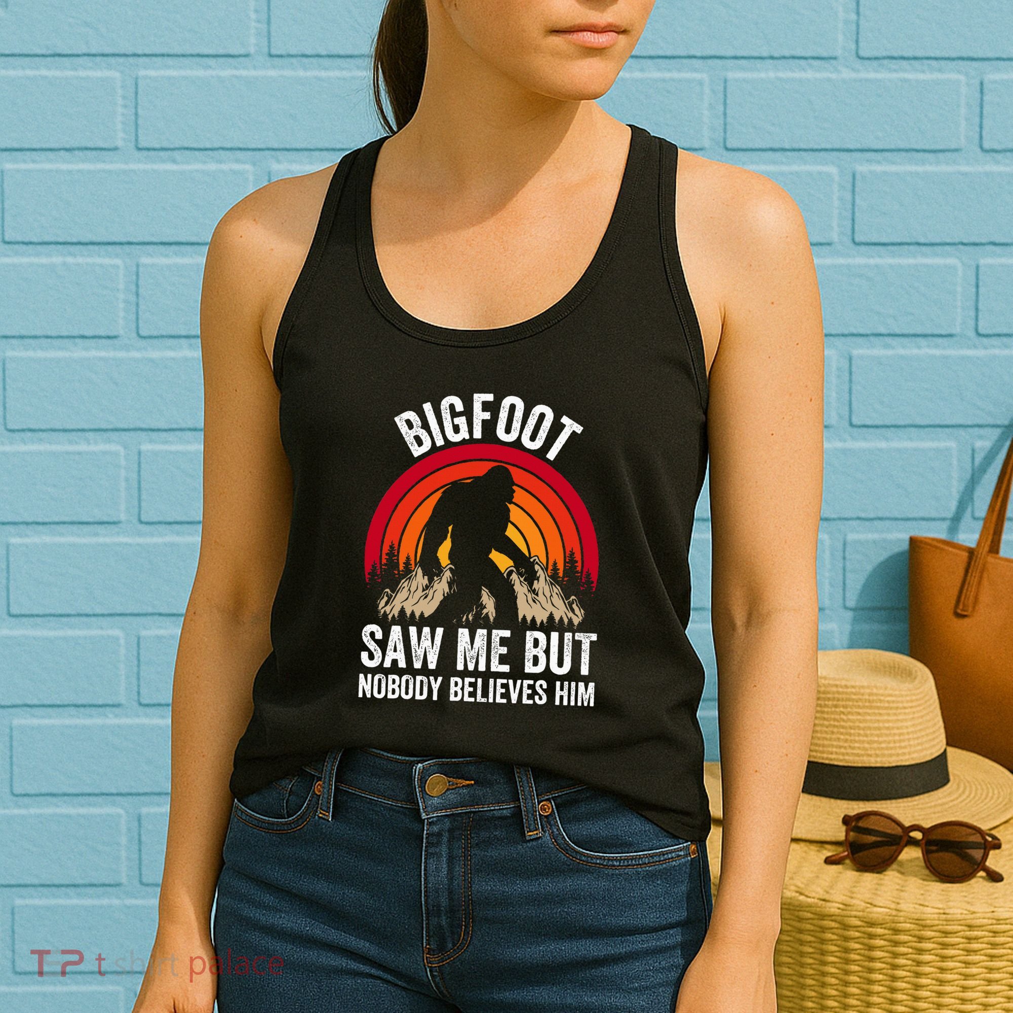 retro Bigfoot Saw Me But Nobody Believes Him Women's Tank Top