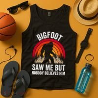 retro Bigfoot Saw Me But Nobody Believes Him Tank Top thumb 4