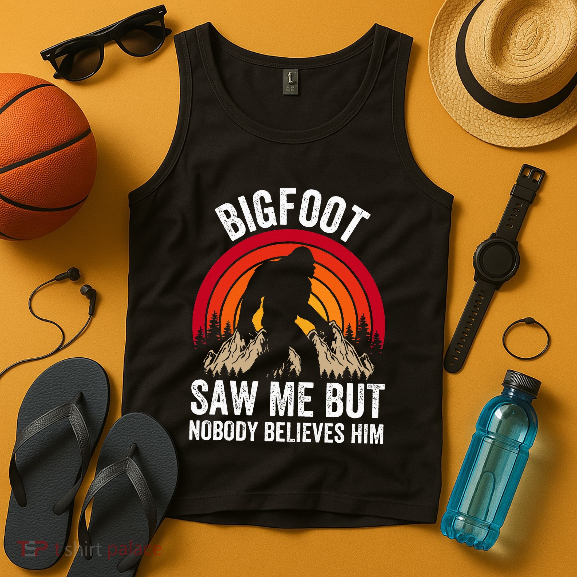 retro Bigfoot Saw Me But Nobody Believes Him Tank Top