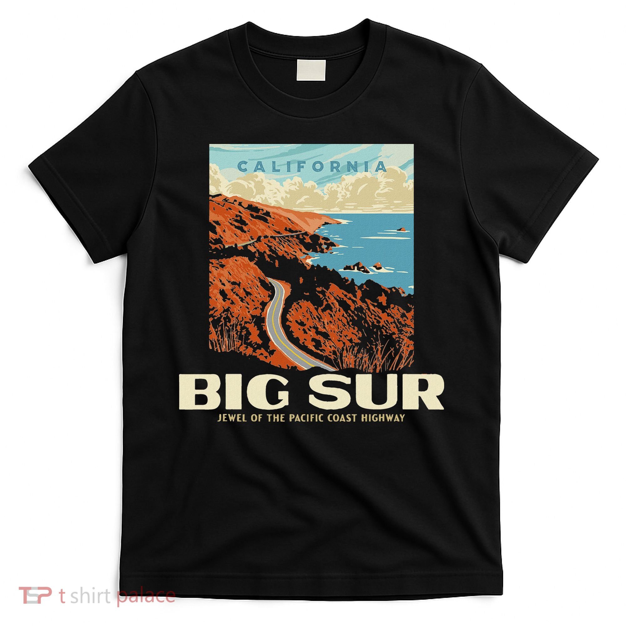 Retro Big Sur California Coast Wpa Style Vintage Graphic T-Shirt