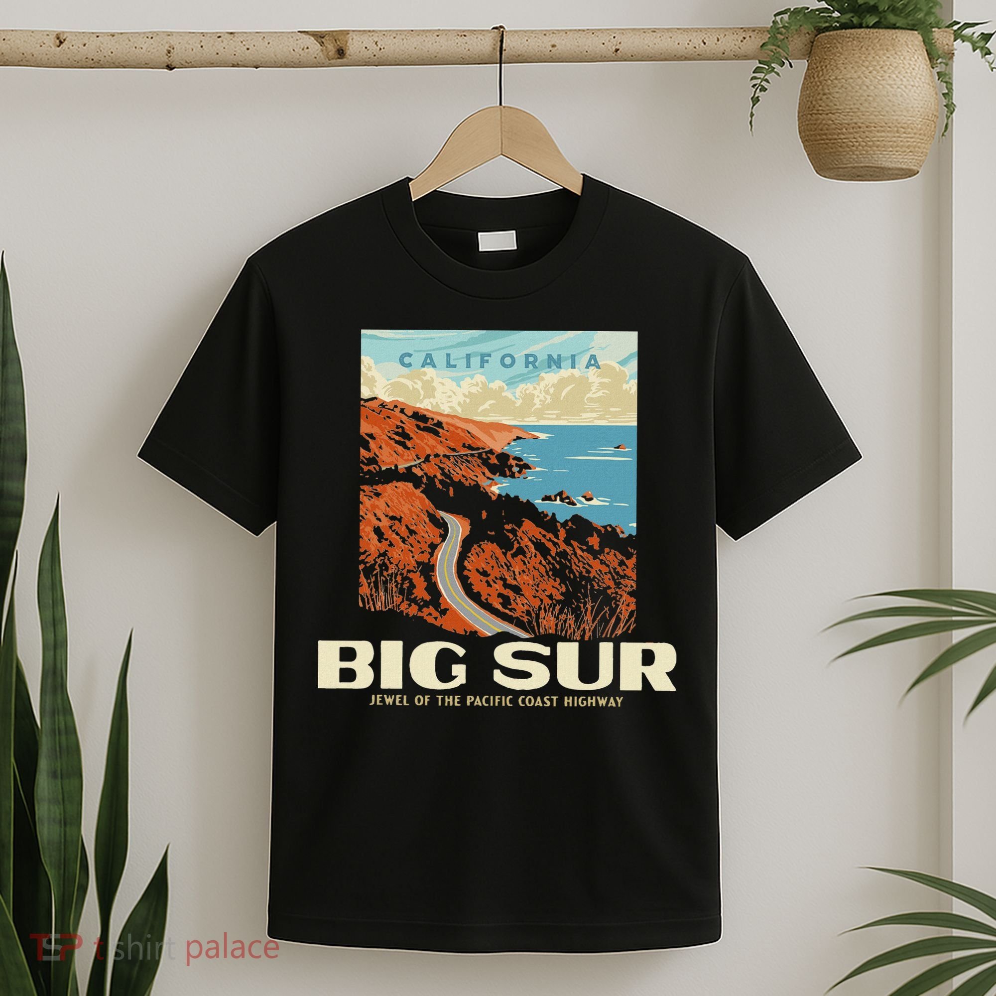 Retro Big Sur California Coast Wpa Style Vintage Graphic T-Shirt